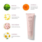 100% PURE Rose Water Gel Cleanser Deeply Moisturizing Hydrating Face Wash with Chamomile & Calendula to Soothe & Replenish Dry, Dehydrated Skin - Vegan - 3.4oz