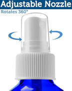 Sally's Organics Empty Blue Glass Small Portable Atomizer Spritzer, 2 Pack (4oz)