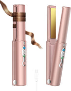 Portable Titanium Cordless Hair Straightener, Heats Up in Seconds & Lasts Up to 50 Minutes & USB C Rechargeable, Dual Voltage Wireless Mini Travel Flat Iron for Edges Bangs - Not for Thick Hair Type