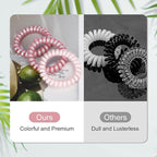 JessLab Spiral Hair Ties for Women, 10-Pack Traceless No-Damage Ponytail Holders, Coils Hair Bands for Girls, Assorted Colors