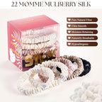 5 Pack Mulberry Silk Scrunchies for Women–22 Momme 6A Grade Hair Ties, Anti-Frizz & Anti-Breakage, Gentle & Safe for All Hair Types, Daily Styling&Overnight Care