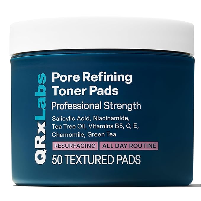 Pore Refining Toner Pads with Salicylic Acid and Niacinamide in a Witch Hazel Solution - With Vitamins B5, C & E, Chamomile & Green Tea - Helps Reduce the Look of Enlarged Pores