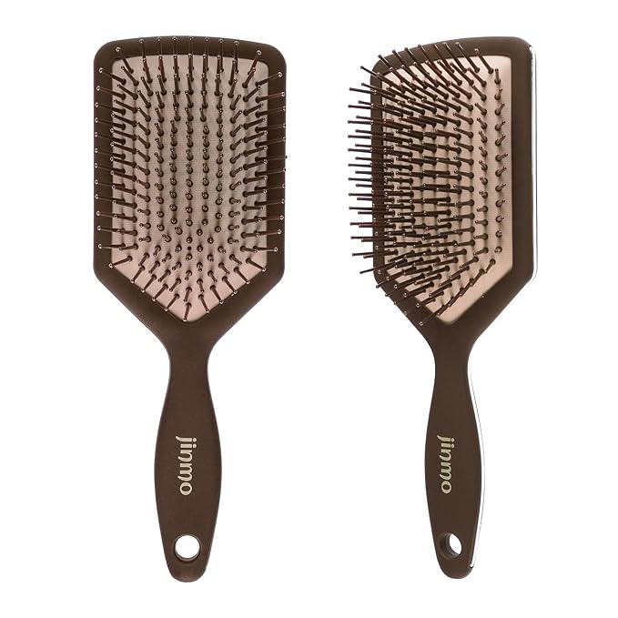 Paddle Hair Brush for Women-Detangling Cushion Brush with Soft Ball-Tip Bristles,Anti-Static Wide Brush for Wet Dry Hair,Smooth Comfortable Scalp Care