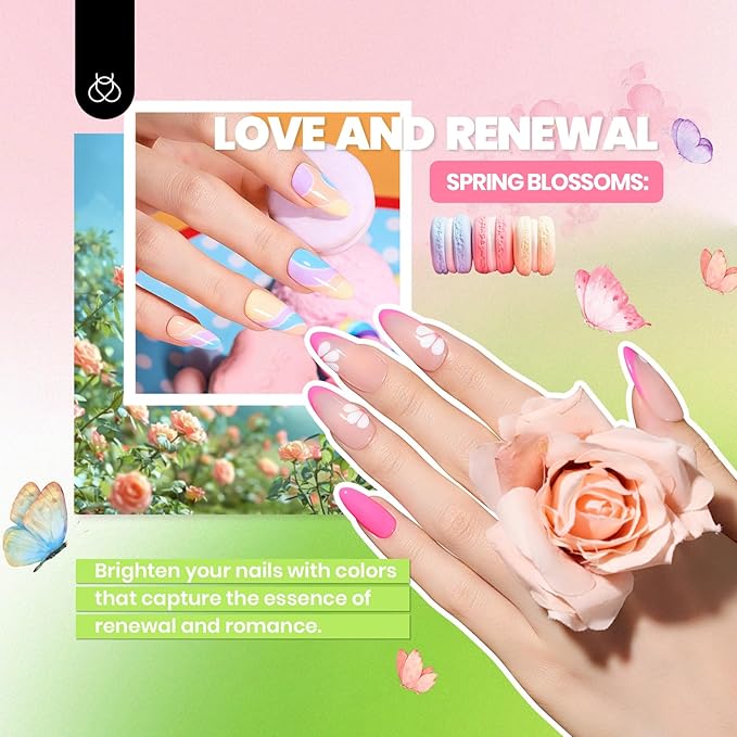 Beetles Gel Nail Polish Kit with U V Light - 68 Pcs 35 Colors Pink Glitter Nude Gel Polish Set Vivid Seasons with Base Matte&Glossy Top Coat Home DIY Nail Stuff Art Set Gifts for Women Teens Girls