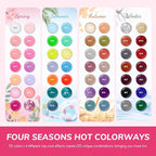 COSCELIA 73pc Gel Nail Polish Kit with U V light, 60 Bottles Gel Nail Polish and Soak off Top Base Coat Fall Colors Enchantment Collection Glitter Nail Rhinestones Gel Manicure Starter Kit DIY Gifts