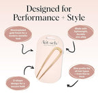 Kitsch French Hair Pins for Women – Elegant & Durable Metal Hair Fork for Updos, Chignon, Bun & Twist Hairstyles, Secure Hold All Day, Comfortable Fit | Ideal Gifts for Women- Gold, 1pc