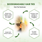 BIODEGRADABLE Elastic Hair Ties for Women & Men - Organic No Crease Black Hair Tie Ponytail Holders and Hairties for Buns - Plastic Free Hairbands for Women and Mens Hair - 5mm (27 count)