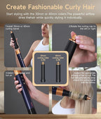 & HR-01 Multifunctional Hair Styler (3+2+2+1) 8-in-1 Integrated Functions: Negative Ion Hair Dryer, Hot Air Styler - No Heat Damage, Quick Drying, Straightening, Curling & Volumizing