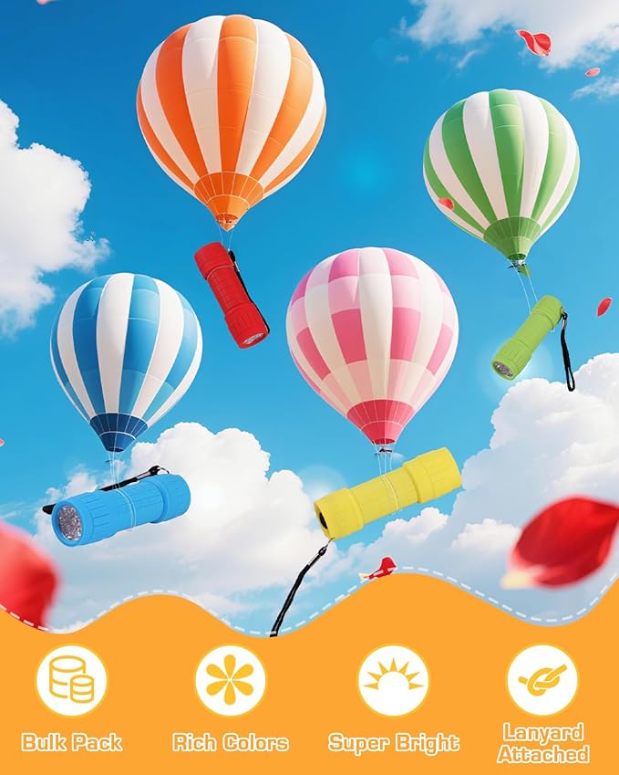 EverBrite 16-Pack Mini LED Flashlight Set, Small Flash Lights Assorted 4 Colors, 48 AAA Batteries Included, for Emergency, Camping, Hiking, Outdoor Activities, Bulk Holiday Gifts