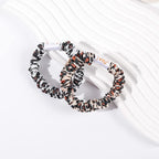 Hair Ties Silk Satin Scrunchies - Small Mini Thin Elestics Ponytail Holder Hair Bands Skinny Scrunchy For Thick Curl Hair No Crease Hair Ties Soft Accessories No Hurt Your Hair for Women and Girls (White Leopard Black)