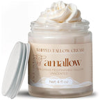 Amallow 100% Grass Fed Beef Tallow for Skin Care - Face + Body - Whipped Moisturizer for Sensitive Skin - Natural Lotion, 4 FL. oz. (Unscented)