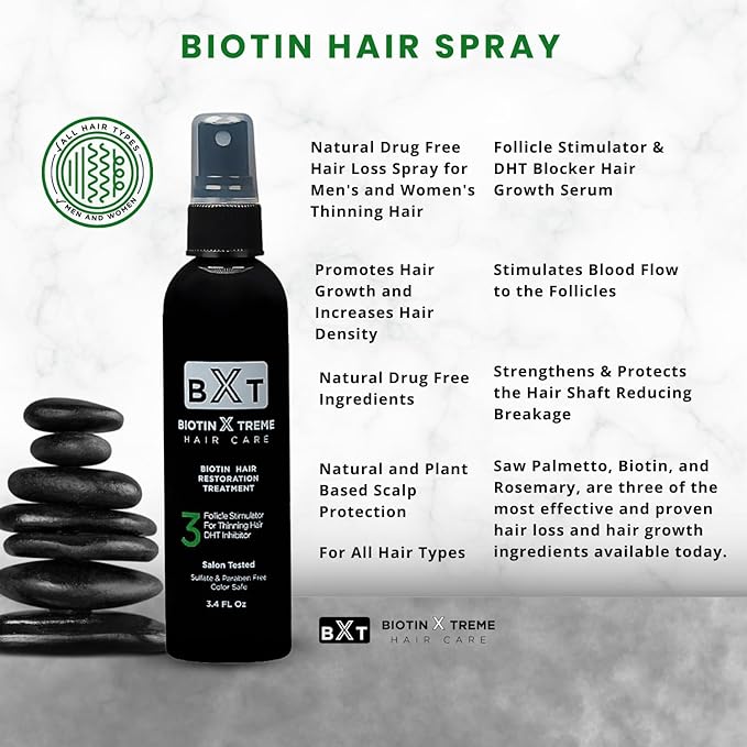 Biotin Xtreme Biotin Hair Restoration Spray and Hair Growth Serum