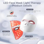 Red Light Therapy for Face LED Face Mask Light Therapy Cordless USB Rechargeable,Red Mask for Home Working Travel Yoga Sleep