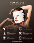 FOLOKE LED Light Therapy Mask Skin Care Mask, LED Red Light Therapy 630nm & 830nm Wavelength for Home Use, Body Beauty Machine for Care at Home