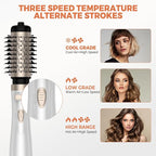 3 in 1 Rotating Hair Dryer Brush, Auto Rotating Blow Dryer Brush Spinning with 2 Brushes (2" & 1.5"), Negative Ionic Brush Blow Dryer, Round Brush Blow Dryer Volumize Curling 100-120V