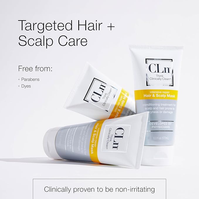 CLn® Hair & Scalp Mask Conditioner - Deep Conditioner for Hair & Scalp Prone to Dryness & Damage, Paraben-Free & Dye-Free, Scented by Eucalyptus, 6 fl. oz.