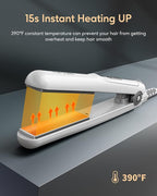 Wavytalk 0.7 Inch Ceramic Mini Hair Straightener - Small Flat Irons for Short Hair, Curls Bangs, Travel Friendly (White)