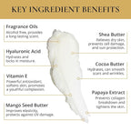 LUXURY LIFE BUTTER - Irresistibly Scented Body Butter with Hyaluronic Acid for Ultimate Moisture. Hydrates for a Non-Greasy Glamorous Glow (Presidential, Peach Smoke, Warm Compliments 5 oz)