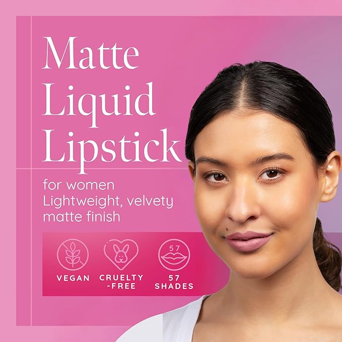 Aromi Pink Nude Matte Liquid Lipstick | Blush Beige Lip Color, Long-lasting, Waterproof, Vegan, Cruelty-free, Handmade (Toasted Almond)