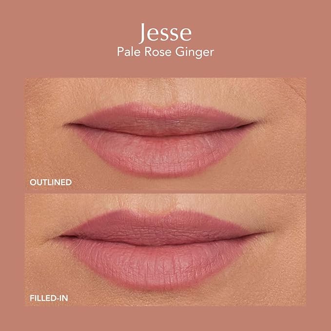 Thrive Causemetics Lip Filler Long-Wearing + Plumping Lip Liner, Shea Butter Hydrating Lip Plumper Retractable Lip Liner Pencil, Built In Sharpener, Vegan & Cruelty Free, Jesse (Pale Rose Ginger)