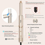 Ukliss 8 in 1 Hair Dryer Brush & Multi Hot Air Styler–Foldable 110,000 RPM Blow Dryer Brush Tool Set with Diffuser Auto-Wrap Curler for Fast Drying Curling Straightening Hair Daily Styling (1.25'')