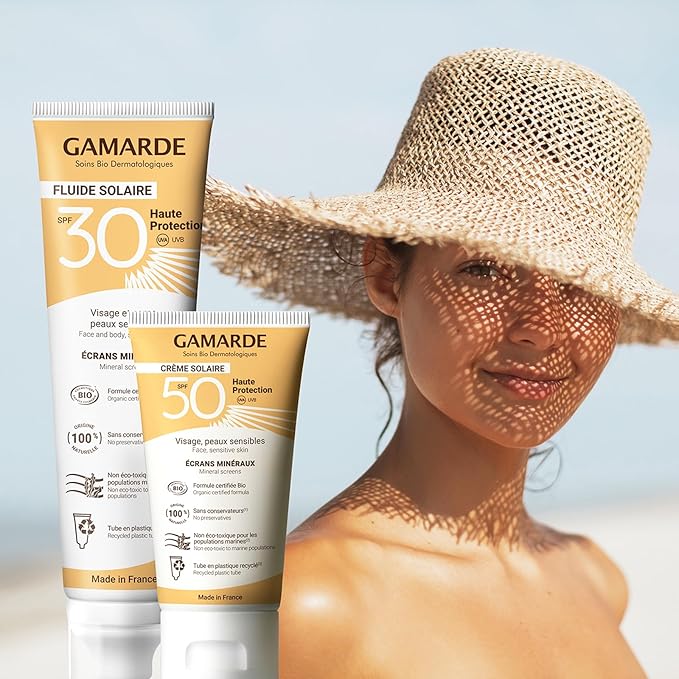Gamarde Sun Fluid SPF 30 Sunscreen - Mineral Sunscreen with Invisible Texture - Enriched with Vegetable Oils - Non-Sticky and Chemical Free - 3.38 oz