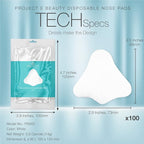 100pcs Disposable DIY Non-Woven Nose Mask Paper by Project E Beauty | Cotton Nose Care Mask | For Skincare & Spa Salon Use | Nose Paper for Toner, Serum, or Lotion (100, Nose Shaped)