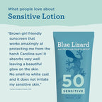 Blue Lizard Sensitive Mineral SPF 50 Sunscreen Lotion, 100% Mineral Sunscreen, UVA/UVB Protection, Infused with organic Aloe Vera, Soothes and Hydrates, 5 fl oz