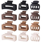 3 Styles Hair Clips for Women Small Medium Big Claw Clips for Thin Thick Hair 12 Pcs Hair Claw Clips Hair Clips Combination Hair Accessories for Women (Brown)