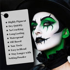 Black White Green Face Paint Palette, Professional Oil-Based SFX Makeup for Halloween Cosplay - Joker Style & Hulk Looks, Waterproof Non-Toxic Body Paint for Adult Carnival Events Theater