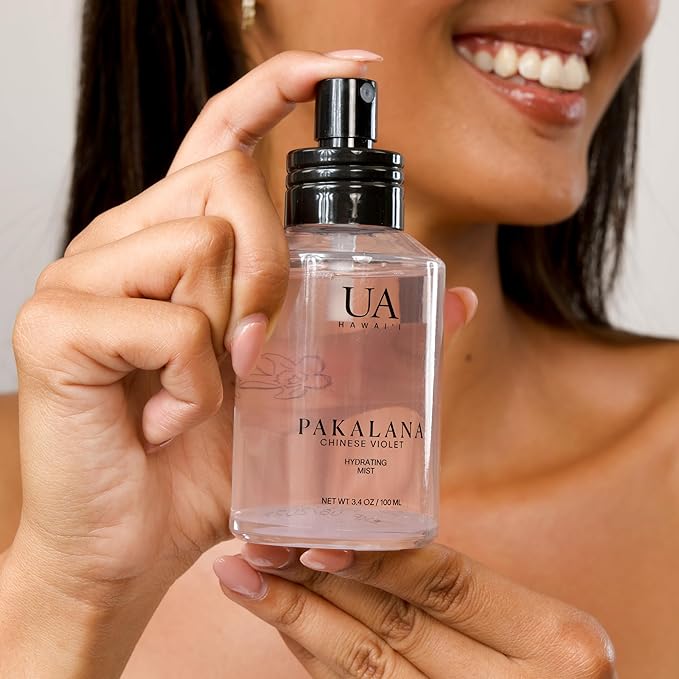 Pakalana Chinese Violet Body and Hair Mist from Hawaii, Hair Perfume for a Light, Hydrating Refresh, Body Mist for Women and Men, Alcohol-Free, With Moisturizing Hyaluronic Acid & Glycerin, 3.4 oz
