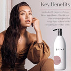 Privé Amp Up Volumizing Shampoo for Fine, Thin Hair - Lightweight, Sulfate-Free Hair Shampoo for Women & Men - Adds Body, Lift & Shine and Refreshes Scalp - Formulated with Bamboo & Acai (33.8 oz)