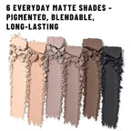 6 Colors Mini Eyeshadow Makeup Palette Neutral Nude Smoky Eye Shadow Taupe & Brown Matte Make Up Pallet with Mirror Highly Pigmented Long Lasting Waterproof Travel Size Gift Kit 01