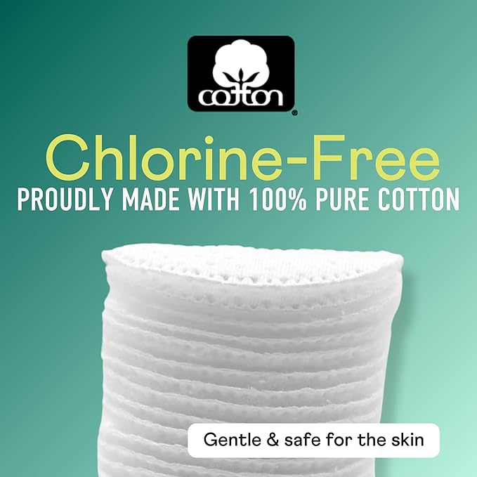 Swisspers Premium Exfoliating Cotton Rounds – 80 Count (Pack of 3) – 100% Pure Cotton, Dual-Sided Surface Pads for Gentle Exfoliation, Optimal Cleansing and Makeup Removal