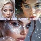 Silver Mardi Gras Out for Women Face Glitter Gel,Carnival Rave Accessories,Singer Concerts Body Glitter, Music Festival Hair Sequins Face Glitter Paint Makeup,50ML