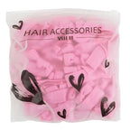 MEEDEE 100 Pack Hot Pink Elastic Hair Accessories - No Crease Soft Knotted Ponytail Holders, Ouchless for Yoga/Workout, No Damage Elastic Bracelets