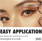 Fazit Makeup Patches - Silver Wing Eyes - Glow Up Make-Up Patches - Cute Glitter Makeup Accessories for Women - Cosmetic Glitter for Face