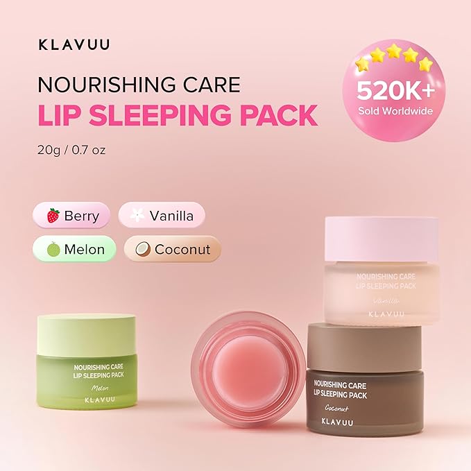Klavuu Lip Mask Sleeping Pack (2PCS) – Overnight Deep Hydrating Korean Lip Balm Treatment for Very Dry, Chapped Lips | Lip Lightening & Plumping with Instant Hydration (Berry & Berry)