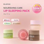 Klavuu Lip Mask Set (2PCS) – Overnight Deep Hydrating Korean Lip Balm Treatment for Very Dry, Chapped Lips | Lip Lightening & Plumping with Instant Hydration | Gentle Exfoliating (Berry & Vanilla)