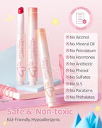 RUNBEN Kids Tinted Lip Balm, Fresh Cherry Lips Gloss, 24H Moisturizing, Safe & Non-toxic Lipstick for Kids & Teen, Christmas Makeup Gift for Girls, 2g