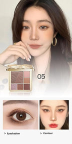 All-in-One Eyeshadow Palette, 7 Colors Eye Shadow Palette, Glitter, Matte, Shimmer Eyeshadows, Blush, Highlighter Contour Makeup Palettes, Highly Pigmented Waterproof Long Lasting. (Color 5)