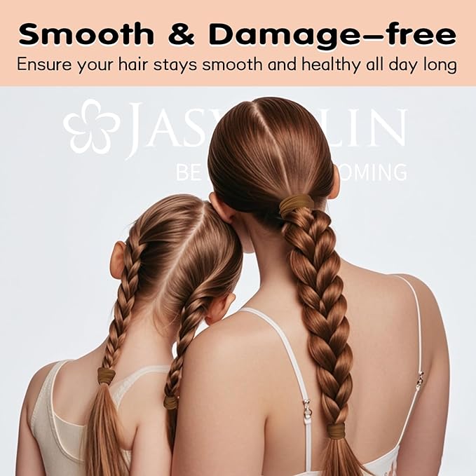 Sandy Blonde Hair Ties for Thick Hair, 2.4 Inch Large Seamless Cotton Ponytail Holders Soft Cloth Stretchy Strong Elastic Bands No Damage Crease 30 Pcs