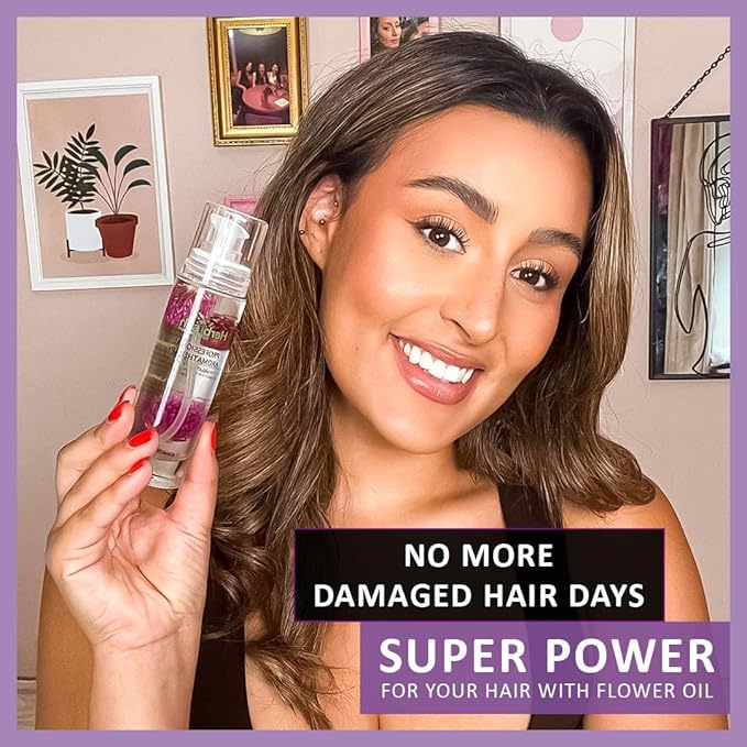 Herbishh Essential Flower Hair Oil - Organic Formula for Dry, Damaged Hair - Premium Natural Quality with 24hr Lasting Fragrance