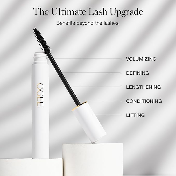 Ogee Beyond Clean Volumizing Mascara - Certified Organic Black Mascara for Volume and Length - Lengthening Lashes for Sensitive Eyes