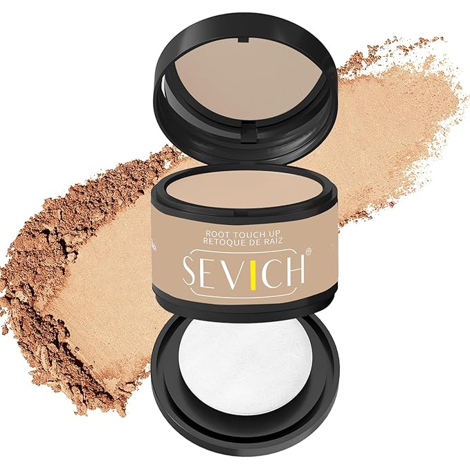 Sevich Hairline Powder - Root Touch Up Instantly Hair Color for Thinning Gray Coverage - Bald Spot Concealing Hair Powder for Women & Men - 48Hour Waterproof & Sweatproof - Med Blonde