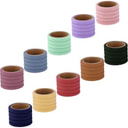100PCS Colorful Large Hair Ties, Cotton Hair Bands Seamless Ponytail Holders for Women, Hair Elastics No Damage, 10 Colors by BAOLI