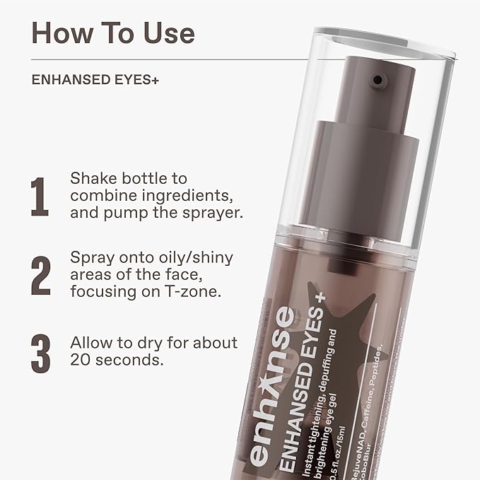 Under Eye Gel for Men, Caffeine Eye Cream, Peptides, RejuveNAD, Instant Tightening, Brightening, Depuffing for Under Eye Bags, Blurs Fine Lines and Dark Circles, 0.5 Fl Oz