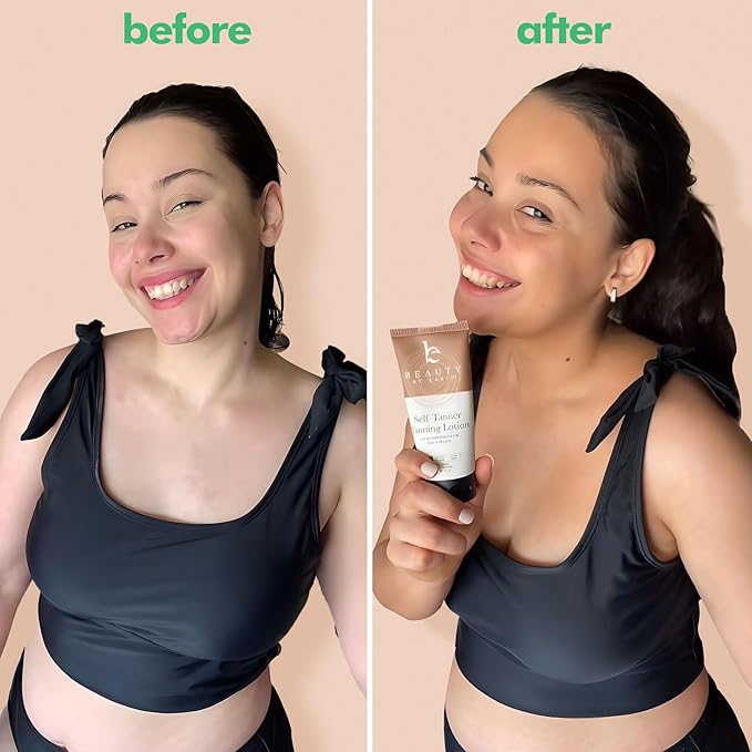 Tanning Lotion Self Tanner - USA Made with Natural & Organic Ingredients, Travel Size Self Tan Lotion, Non Toxic Gradual Tanning Moisturizer, Sunless Tanner for Fake Tan for Women & Men