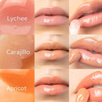 SARELLY, Lip Gloss + Shimmer, Peony Carajillo & Rose Quartz Flakes, Makeup, Vegan Lip Shine, Sarelly Creative Lab