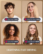 Fanttik Solo SonicDry H10 APEX 80% Faster Drying with 110,000 RPM Brushless Motor Hair Dryer, 56dB Low-Noise, 0.74lb Ultra-Light Blow Dryer, Ionic Tech for Travel, Home, Salon - Grey